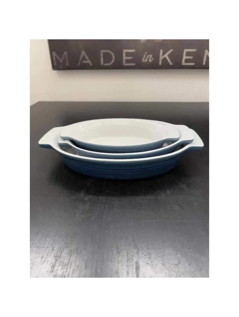 Set of 3 Gradient Blue and White Ceramic‎ 12